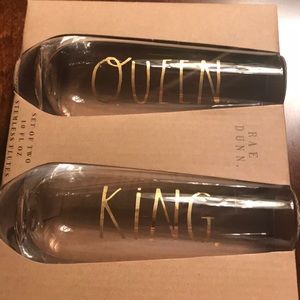 King and Queen Rae Dunn Stemless Flutes